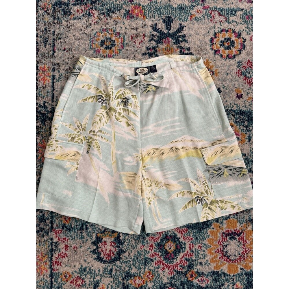 Tommy Bahama Women's 100% Silk Floral Cargo Shorts Size 8 Luau Hawaiian